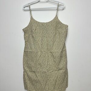 Vintage Spaghetti Strap Floral Slip Dress in Light Yellow